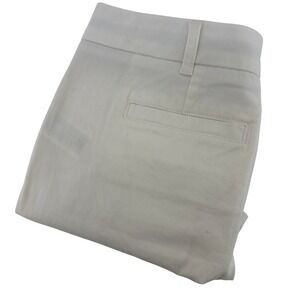 J Crew Women's Ivory Chino Shorts Size 6 Classic Fit Cotton Blend